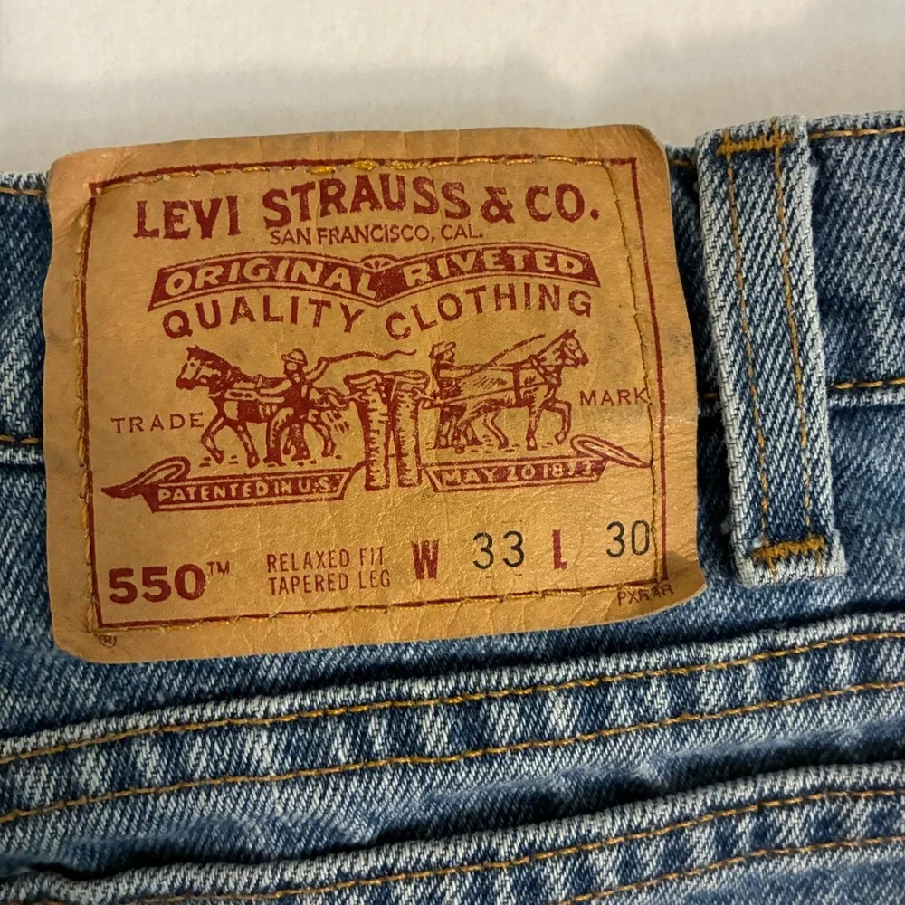 Vtg 90s Levis 550 USA Made Jeans Mens 33x30 (Fits 32x30)‎ Relaxed Fit Work Pants